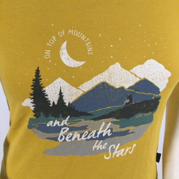 👛 (ANY 2/$20) WIND RIVER OUTFITTERS Round Neck Short Sleeved Tee Gold Tones - Picture 5 of 7